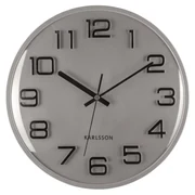 Dizajnové nástenné hodiny Karlsson 6022SIstrieborné, priemer 30 cm