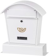 Poštová schránka LAMBERT B, s rúrou na noviny, biela (400 x 140 x 490 mm)