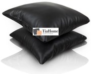 Vankúš čierny 40x40cm ekokoža TiaHome
