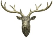 Mosadzná antik nástenná dekorácia hlava Jelen Deer - 50*19*40 cm