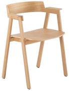 Jedálenská stolička s podrúčkami z dubového dreva v prírodnej farbe Flip – Gazzda