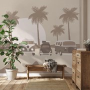 Fototapeta - Hnedá vintage autá (147x102 cm)