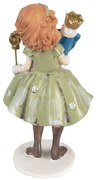 Dekorácia socha dievčatko v modrých šatách držiaca Luskáčka - 7*6*12 cm
