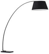 Čierna stojacia lampa s textilným tienidlom (výška 210 cm) Juhe – Kave Home