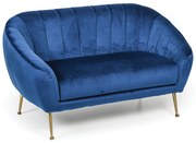 Semišová pohovka MARLENE, dvojmiestna, modrá