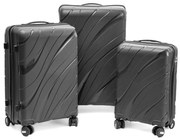 Rogal Sivá sada 3 luxusných škrupinových kufrov "Tide" - M (35l), L (65l), XL (100l)