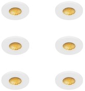 Sada 6 moderných kúpeľňových zapustených bodových svetiel biela IP54 - Shed Honey