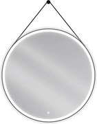 Mexen Reni kúpeľňové zrkadlo s podsvietením, okrúhle 100 cm, LED 6000K, ochrana proti zahmleniu, čierny rám - 9812-100-100-611-7