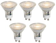 Sada 5 GU10 50 mm LED žiaroviek číra 1W 80 lm 2200K
