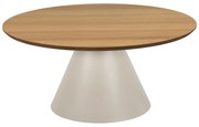 Okrúhly konferenčný stolík s doskou v dubovom dekore v krémovo-prírodnej farbe ø 85 cm Soli – Actona