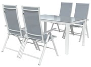 Livarno home Hliníkový záhradný stôl Houston + Hliníkové kreslo Houston s vysokým operadlom, 4 kusy  (800008273)
