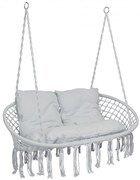 Závesné hojdacie kreslo Lagos šedé s polštáři