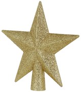 X-MAS Špica na stromček hviezda trblietavá 20 cm - zlatá