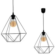 Závesné svietidlo Basket, 1x čierne drôtené tienidlo, b