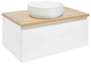 Kúpeľňová skrinka s krycou doskou SAT B-WAY 79x30x45 cm biely lesk BWAY80WDOAK