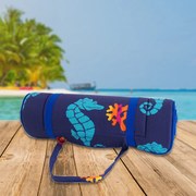 Plážové ležadlo v ruličke MORSKÝ KONÍK 148x52 cm, modré