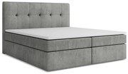 Sivá boxspring posteľ s úložným priestorom 140x200 cm Palta – Makamii