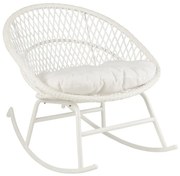 Biele ratanové záhradné hojdacie kreslo Zayo White - 118*82*78 cm
