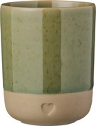 Ib Laursen Kameninový hrnček Heart Olive Green Matt 190 ml