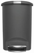 Pologuľatý pedálový kôš 50 l, šedý plast, sivá