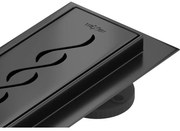 Mexen Flat nerezový sprchový žľab 50 cm, vzor M18, čierna, 1723050-15