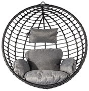 Čierne závesné kreslo z umelého ratanu Bonami Selection Mila