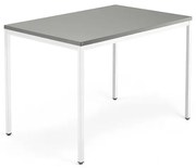 Kancelársky stôl QBUS, klasický rám, 1200x800 mm, svetlošedá, biela