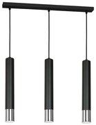 Luster na lanku NEST 3xGU10/8W/230V čierna/lesklý chróm