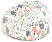 Sedací vak pre deti Sakwa M – motív les, medvedík, líška