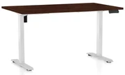 Výškovo nastaviteľný stôl OfficeTech B, 120 x 80 cm, biela podnož, wenge