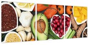 Obraz - Zdravé potraviny (s hodinami) (90x30 cm)