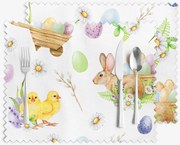 Goldea veľkonočné prestieranie na stôl teflónové - symboly veľkej noci - sada 2ks 30 x 40 cm