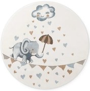 Koberec Villeroy & Boch BOHO KIDS Round Walk like an Elephant Rainy krémový kruh