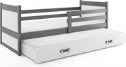 Posteľ s prístelkou RICO 2 200x90 Grafitová - Biela