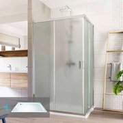 Mereo Mereo, Sprchovací kút, LIMA, obdĺžnik, vanička, chróm ALU, sklo Point, MER-CK82412KM