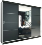 Skriňa Retro 200 4L biely / dvierka grafit