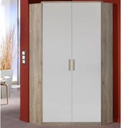 Rohová šatníkova skriňa Cariba, dub san remo/biela%