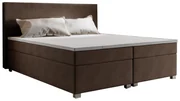 Manželská posteľ  Boxspring 140 cm Simon (tmavohnedá) (s matracom, bez úložného priestoru). Vlastná spoľahlivá doprava až k Vám domov. 1047330