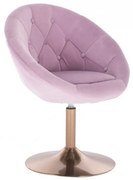 LuxuryForm DESIGN Kreslo VERA VELUR na zlatom tanieri - levanduľa