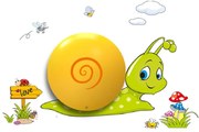 Detské nástenné svietidlo Snail, 1x oranžové plastové tienidlo, gr