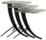 Odkladací stolík Pion White Marble, 3 ks