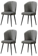 Súprava jedálenských stoličiek Rubi Grey, 4 ks