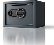 Malý vhadzovací trezor na kód, elektronický, na tržbu a obálky, 350x250x250 mm: PIERCE