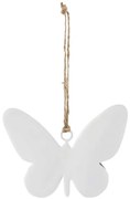Závesná dekorácia biely motýľ, 10 cm