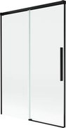 Mexen Rox, 2-krídlová posuvná vaňová zástena 120 x 150 cm, 8mm číre sklo, čierny matný profil, 8C9-120-001-70-00