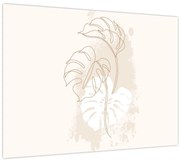 Obraz - Line art monstera N⁰1 (70x50 cm)