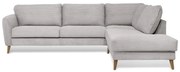 Svetlosivá menčestrová rohová pohovka (pravý roh) Paris – Scandic