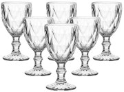 Číre sklenené poháre na stopke 6ks 320ml