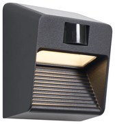 Nástenné svietidlo čierne vrátane LED IP54 s pohybovým senzorom solárne - Border