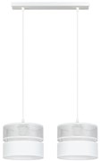 Luster na lanku LIMA 2xE27/60W/230V strieborná/biela